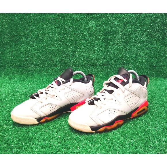 Nike Air Jordan 6 Retro Low Athletic Sneakers Kids 7Y White Black 768881-123 - Picture 1 of 10